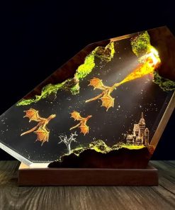Handmade Resin Dragon Lamp